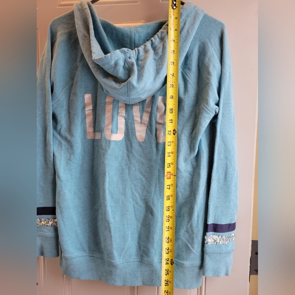 Victoria’s Secret pullover hoodie LOVE-teal - Picture 11 of 12